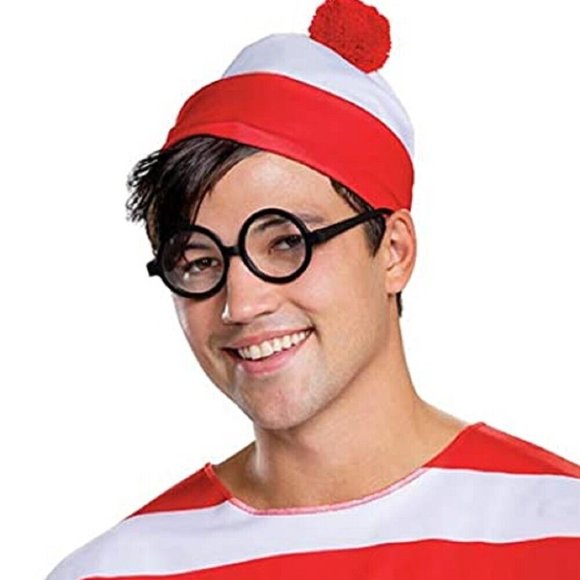 Where’s Waldo? Waldo Adult Halloween Costume Kit Hat & Glasses One Size - Picture 11 of 11